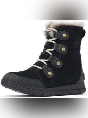 SOREL Explorer Joan Black Suede Sz 6